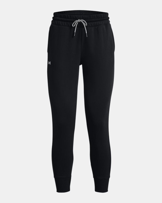 Damen UA Rival Fleece Hose mit Netzstoff, Black, pdpMainDesktop image number 4